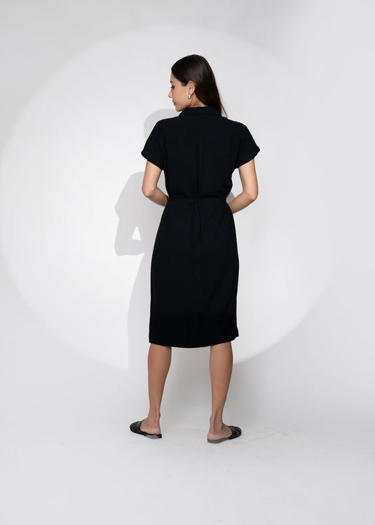 Cuban Collar Shirt Dress