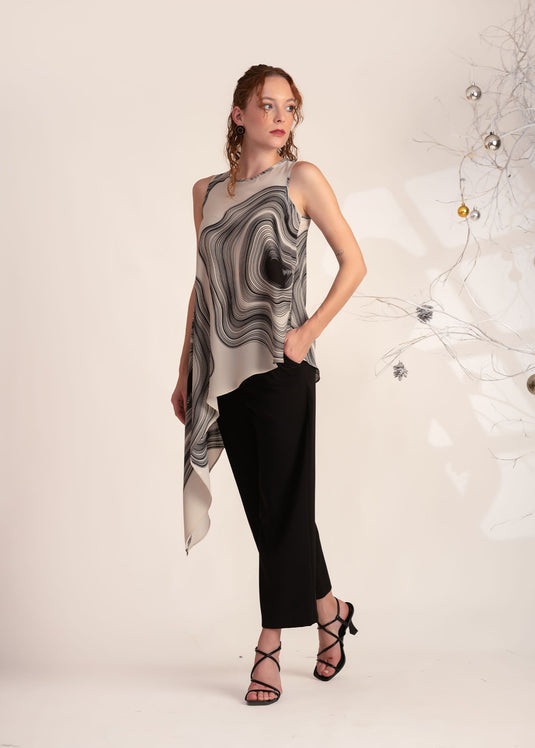 Sleeveless Asymmetrical Hem Top