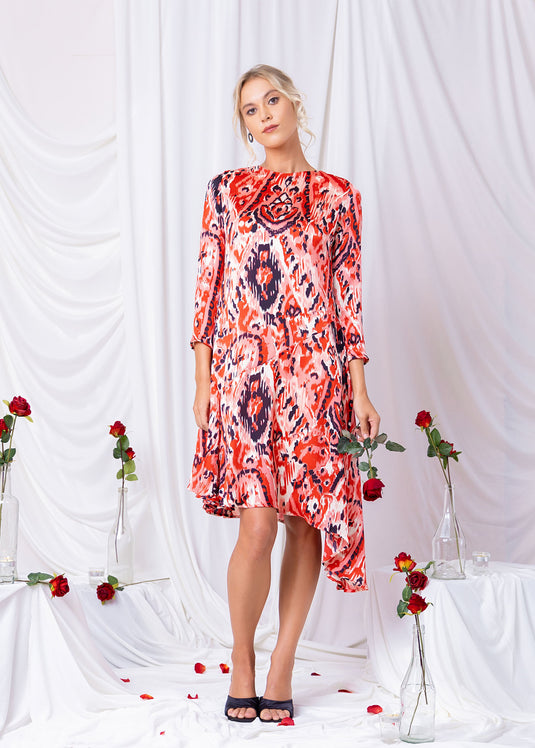 Asymmetrical Hem Printed Dress