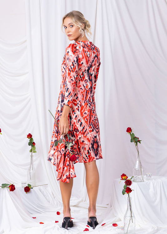 Asymmetrical Hem Printed Dress