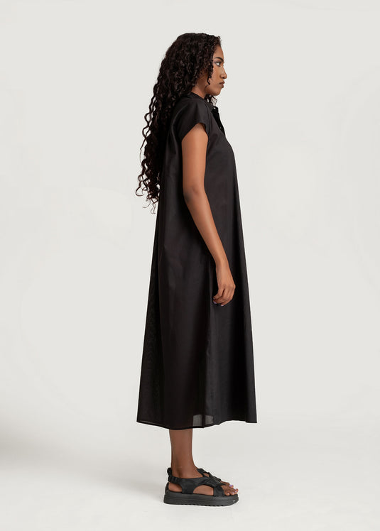 Oversize Button Down Midi Dress