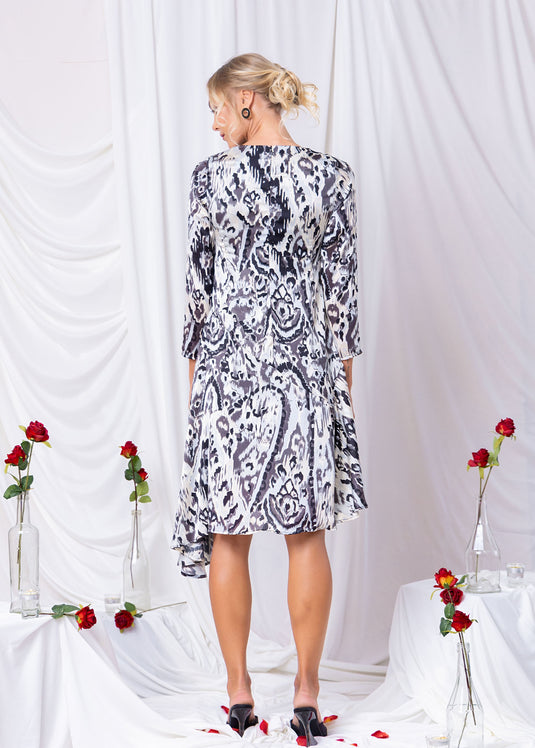 Asymmetrical Hem Printed Dress