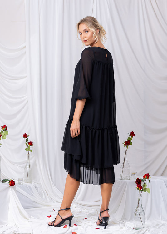 Flowy Tiered Dress With Front Smocking