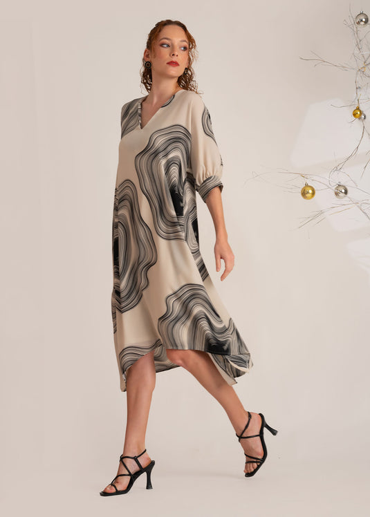 Printed Long Kaftan Dress