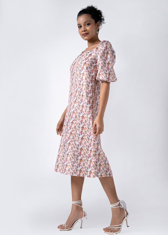 Square Neck Printed Dress