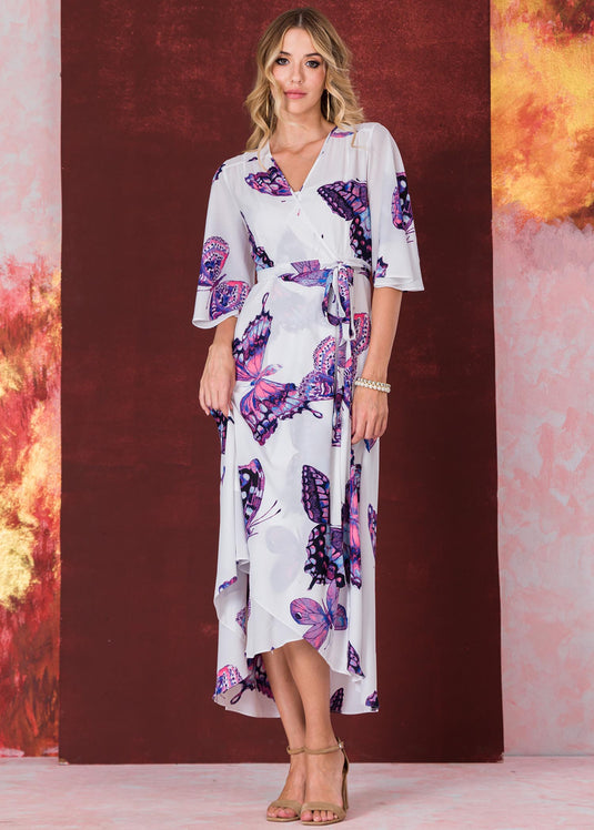 Printed wrap maxi dress