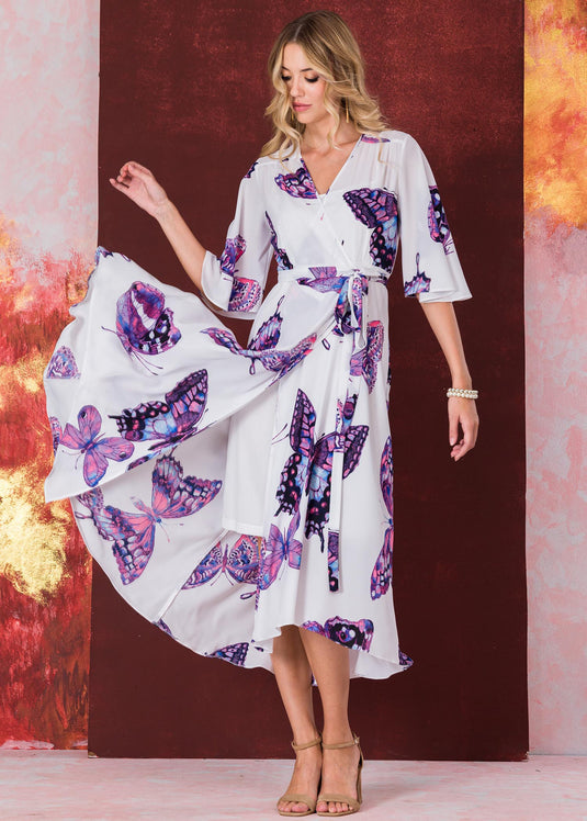 Printed wrap maxi dress