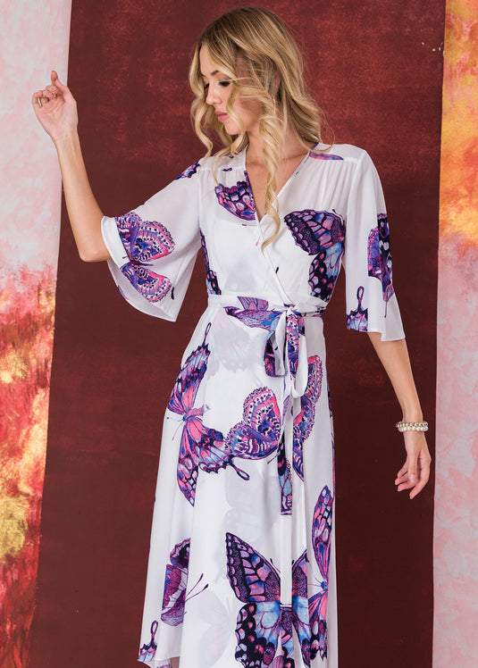 Printed wrap maxi dress