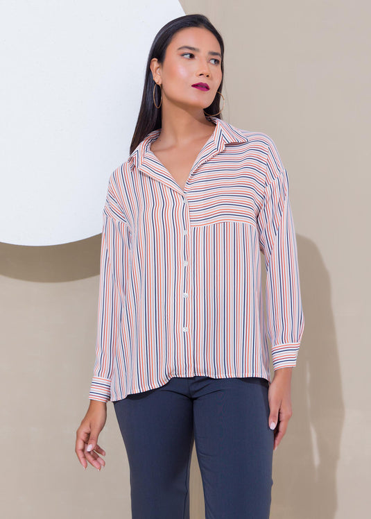 Stripe Pattern Blouse