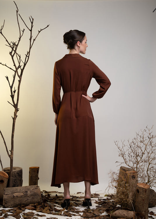 Long Sleeve Maxi Dress With Collar