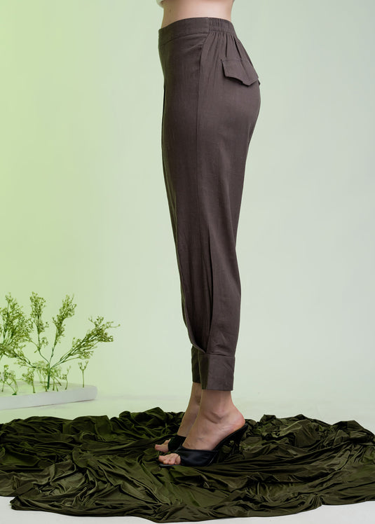 Pleat Detail Pant With Wide Cuff