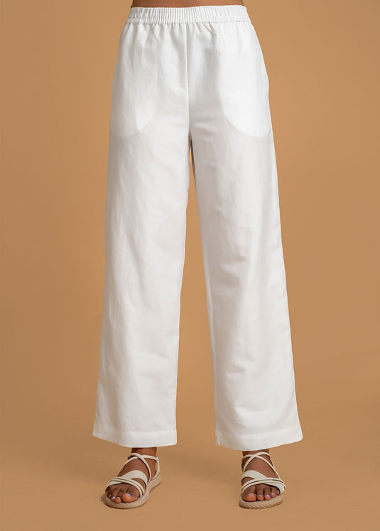 Basic Elasticated Waist Pant With Side Pockets