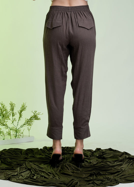 Pleat Detail Pant With Wide Cuff