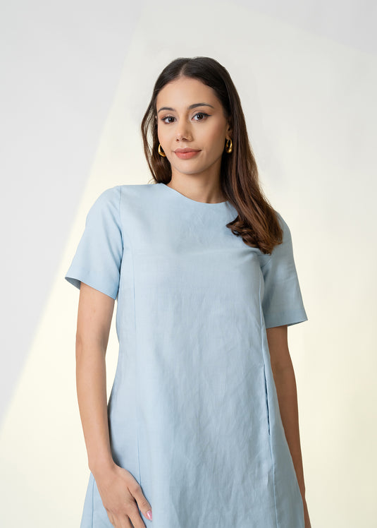 Short Sleeve Dress With Front Pockets