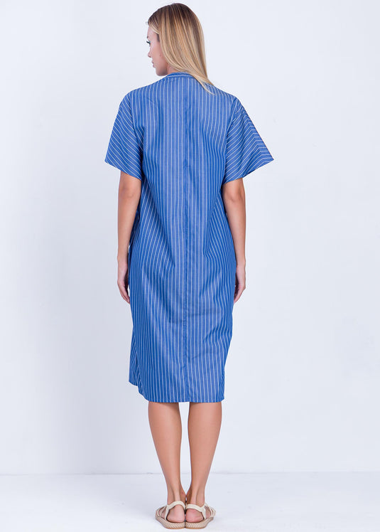 Stripe Dress With Kangaroo Pocket