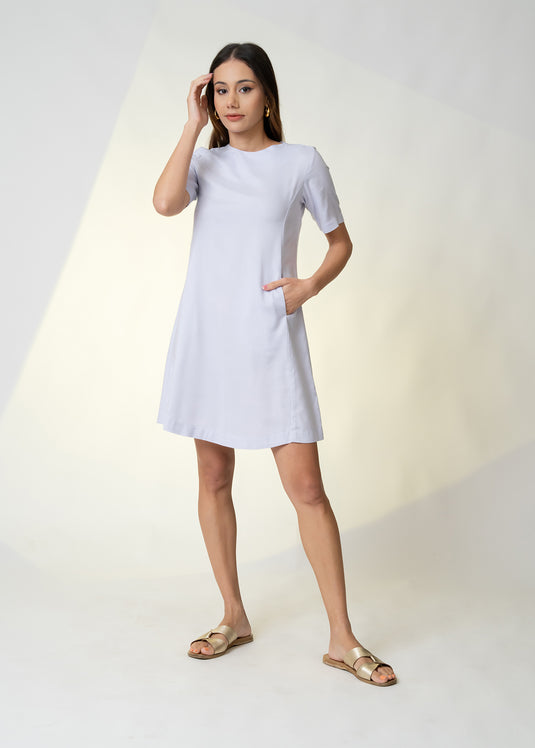 Short Sleeve Dress With Front Pockets