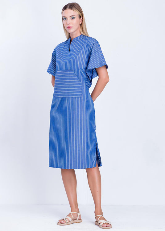 Stripe Dress With Kangaroo Pocket