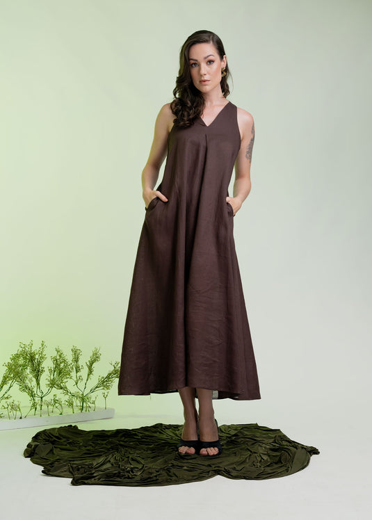 V Neck Maxi Tent Dress