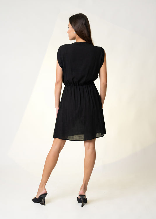 V Neck Dolman Sleeve Dress