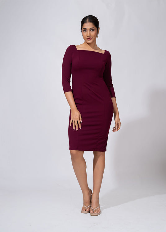 Square Neck Bodycon Dress