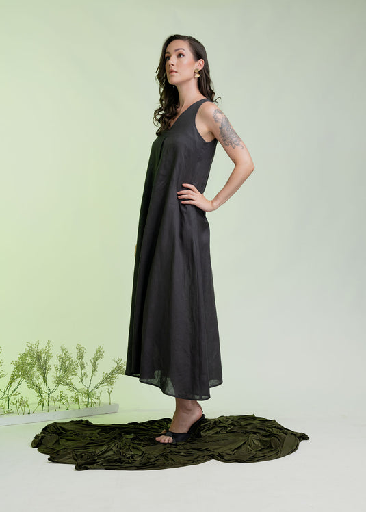 V Neck Maxi Tent Dress