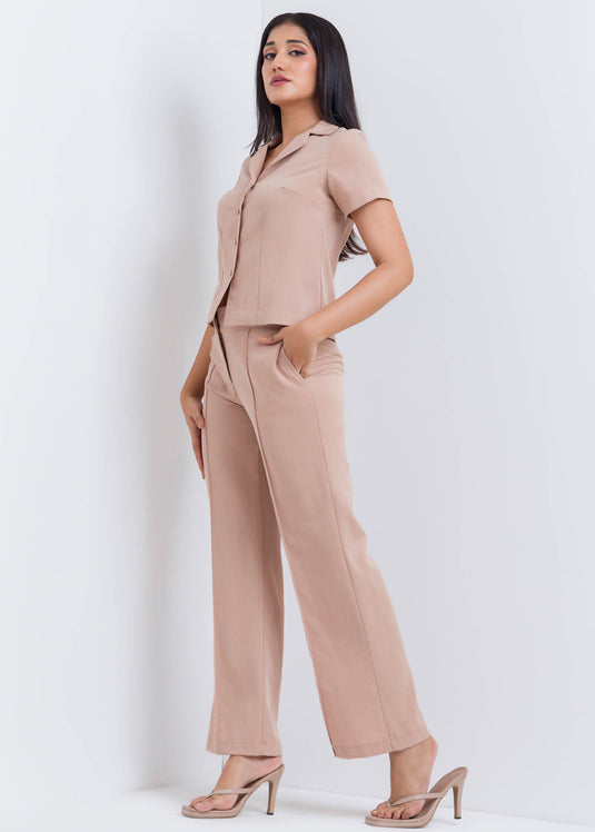 Wide Leg Pant With Pin Tuck Detail