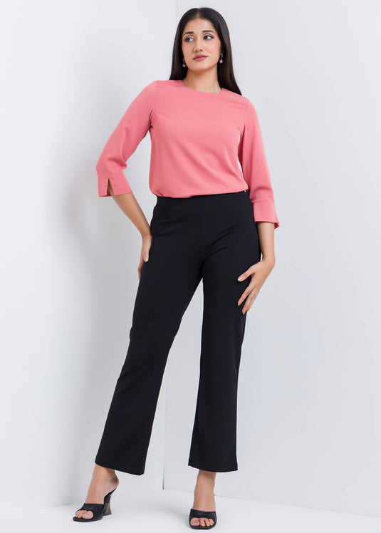 Three Quater Sleeve Round Neck Blouse