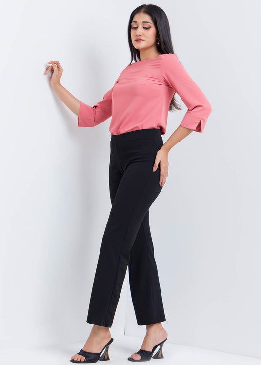 Three Quater Sleeve Round Neck Blouse