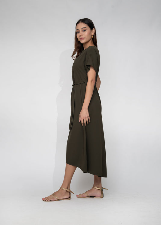 Midi Dress With Front Slit