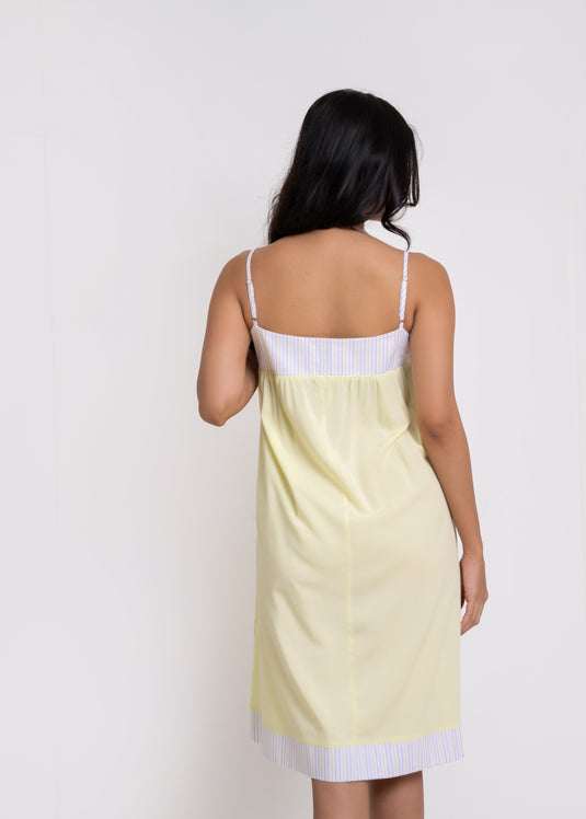 Contrast Panel Detail Strappy Night Dress