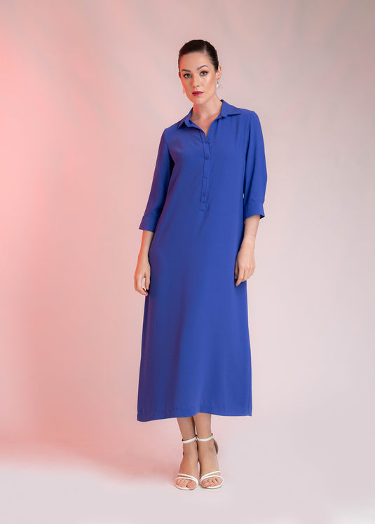 Midi Dress With Short Placket