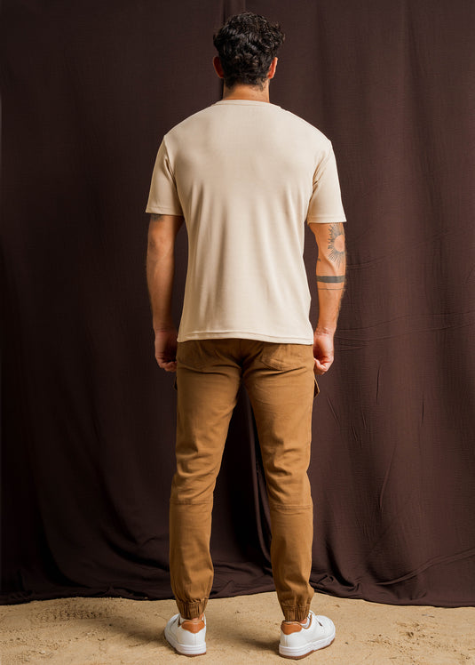 Half Placket Waffle T-Shirt