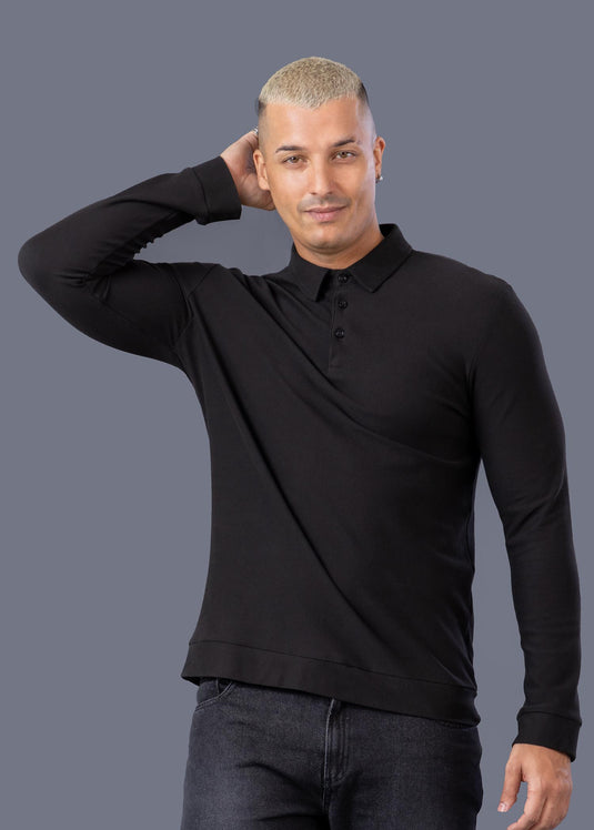 Casual Wear Self Collar L/S T-Shirt