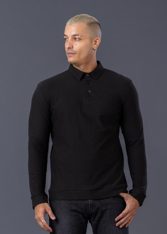 Casual Wear Self Collar L/S T-Shirt