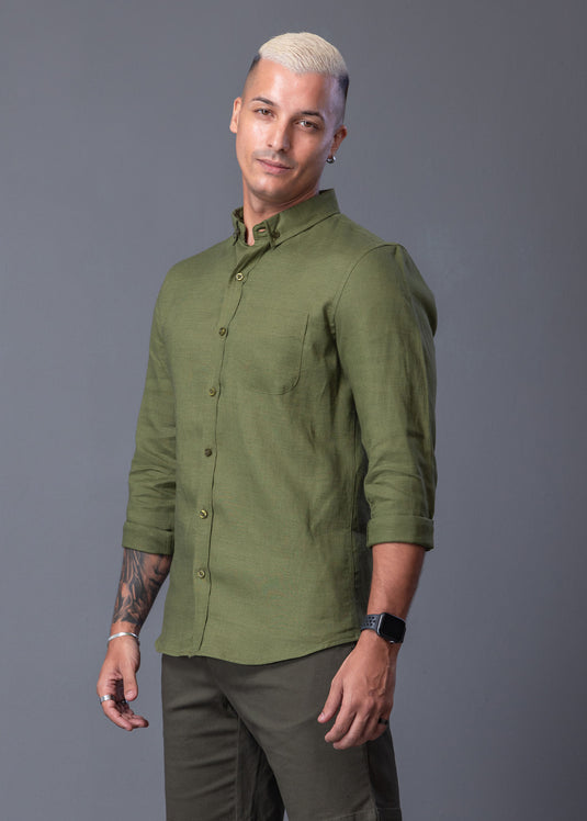 Linen Button Down L/S Shirt