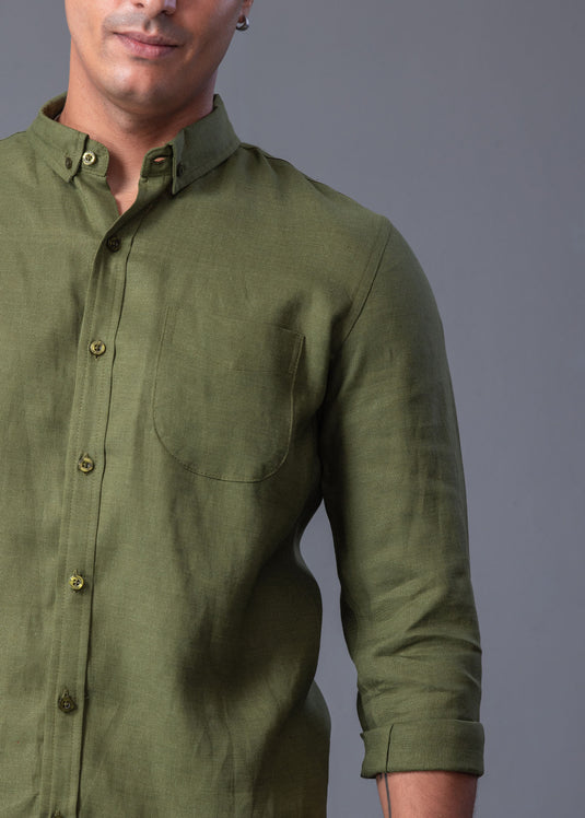 Linen Button Down L/S Shirt