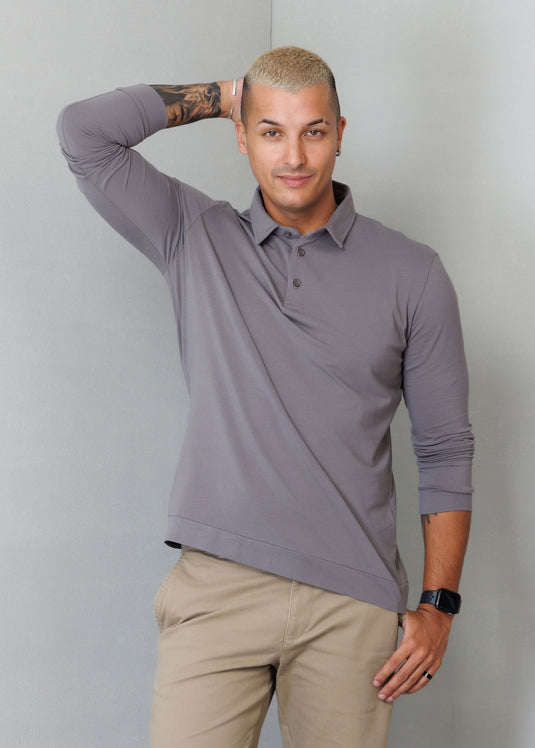 Casual Wear Self collar L/S T-shirt