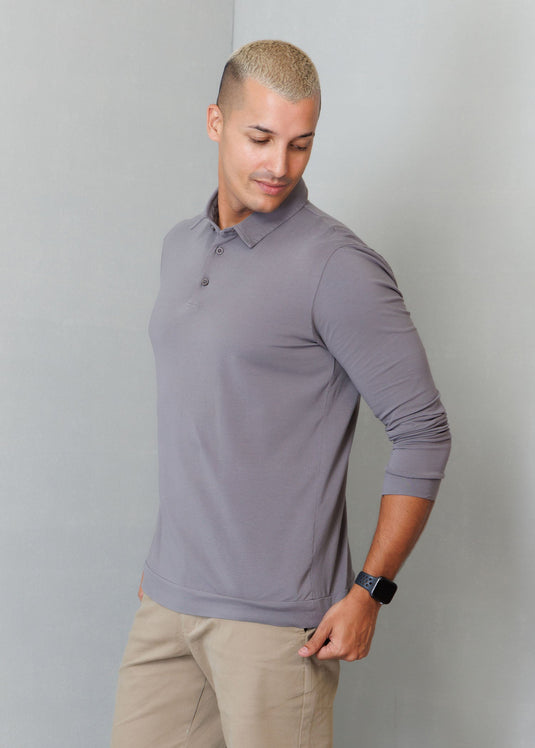 Casual Wear Self collar L/S T-shirt