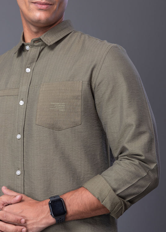 Casual Wear L/S Shirt with Printed Pkt.