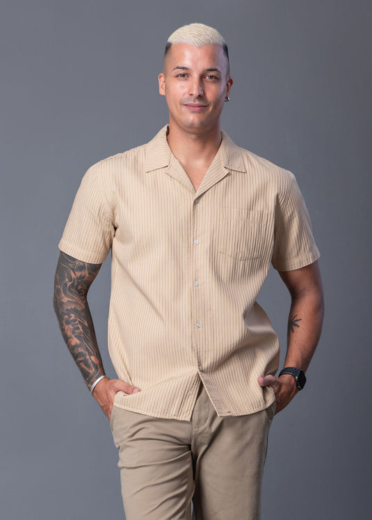 Casual Wear Cuban Collar S/S Shirt