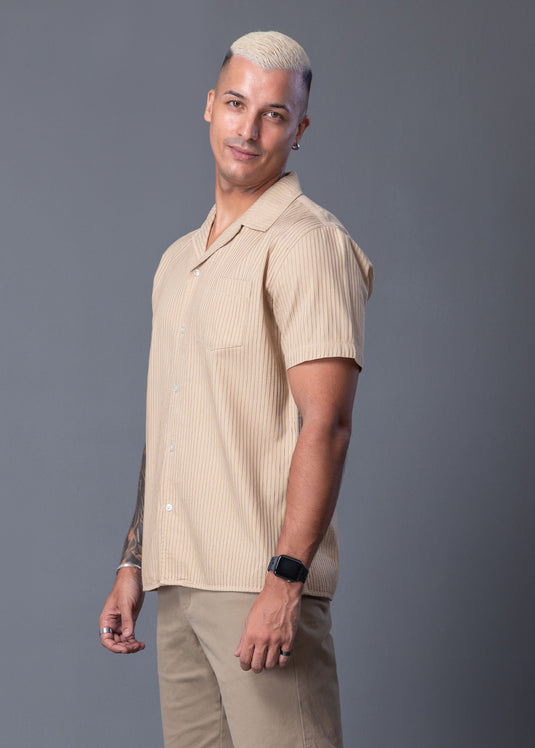 Casual Wear Cuban Collar S/S Shirt