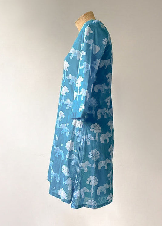 Green Batik Cotton Kurtha