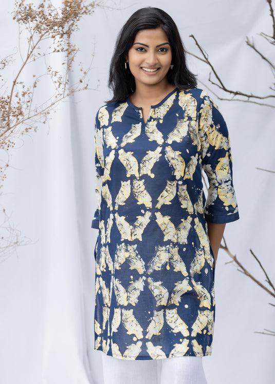 Batik owl printed kurtha top