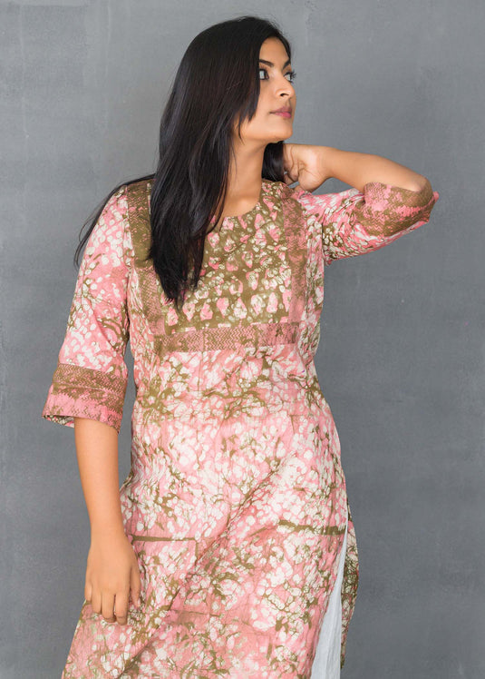 Batik block printed kurtha top