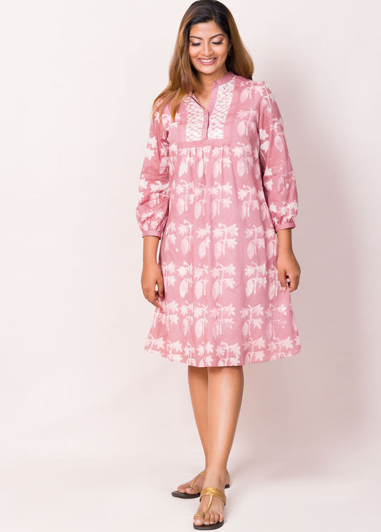 Puff Sleeve Batik Dress