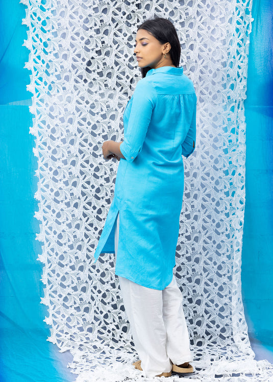 Pin Tuck Yoke Kurtha