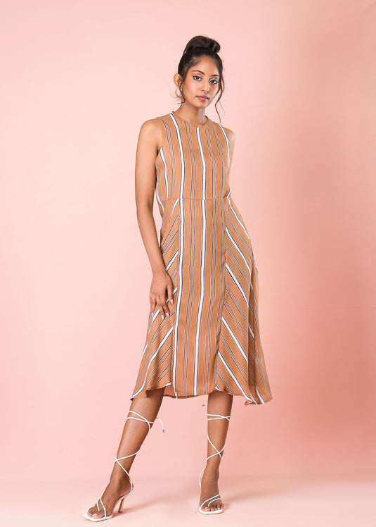 Paneled Stripe Dress