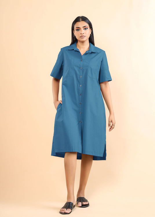 Twin Pockets Shirt Dress