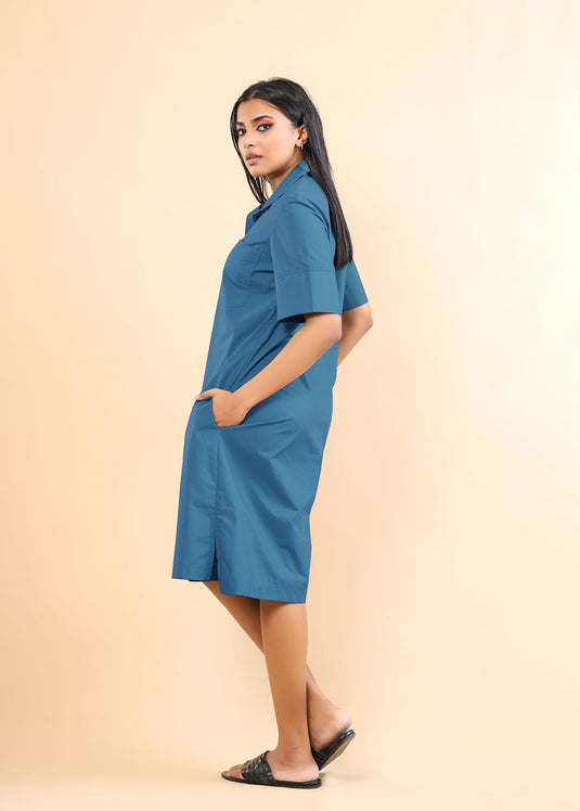 Twin Pockets Shirt Dress