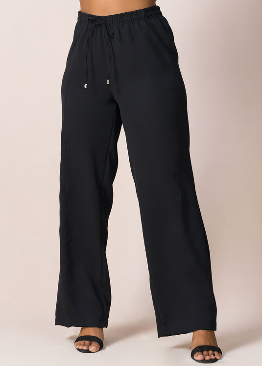 Elasticated pant with 2 pockets and tie up